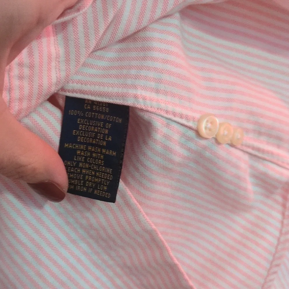 🩷 Ralph Lauren Pastel Pink Stripe Button Down Shirt - Picture 4 of 6